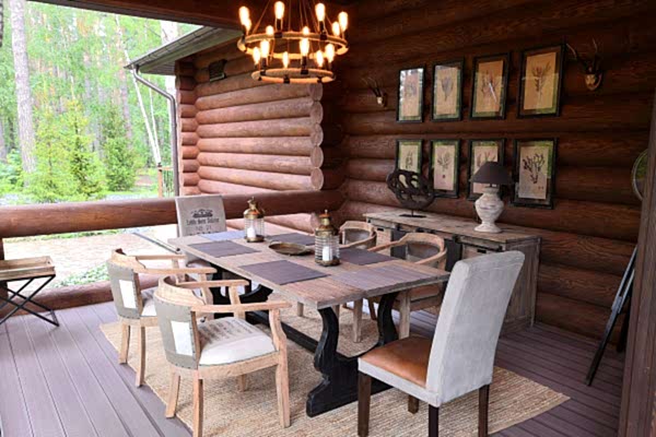 Баня из сухой лиственницы - 1 этаж