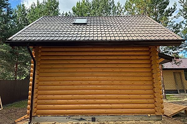 Дом из сухого оцилиндрованного бревна. - 1 этаж