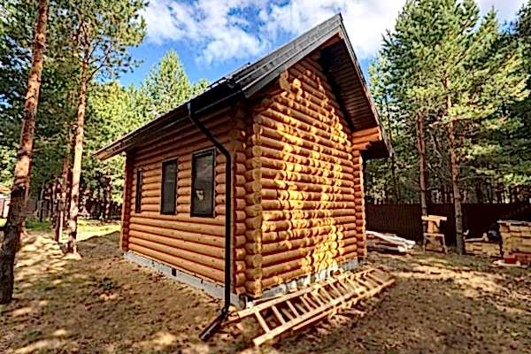 Дом из сухого оцилиндрованного бревна. - 1 этаж