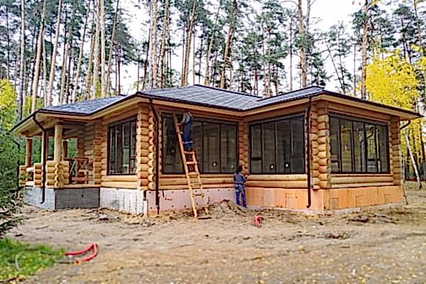 Баня из сухой лиственницы - 1 этаж