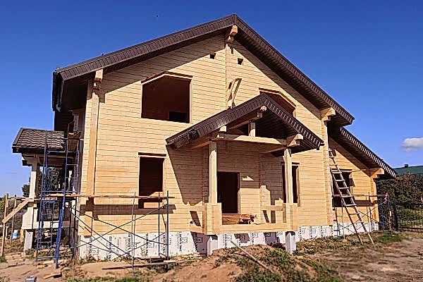 Дом из сухого профилированного бруса, - 1.5 этажа